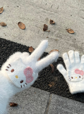 冬季可爱小猫骑行手套女
