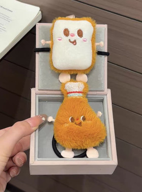 美食毛绒炸鸡汉堡薯条发夹
