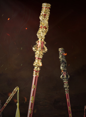 黑神话悟空如意金箍棒齐天大圣摆件手办金属实心武器模型兵器小号