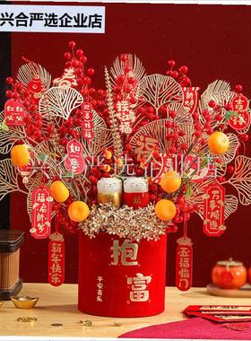 乔迁之喜搬家礼物m新居入宅新房客厅布置开业礼品新年装饰福桶摆,