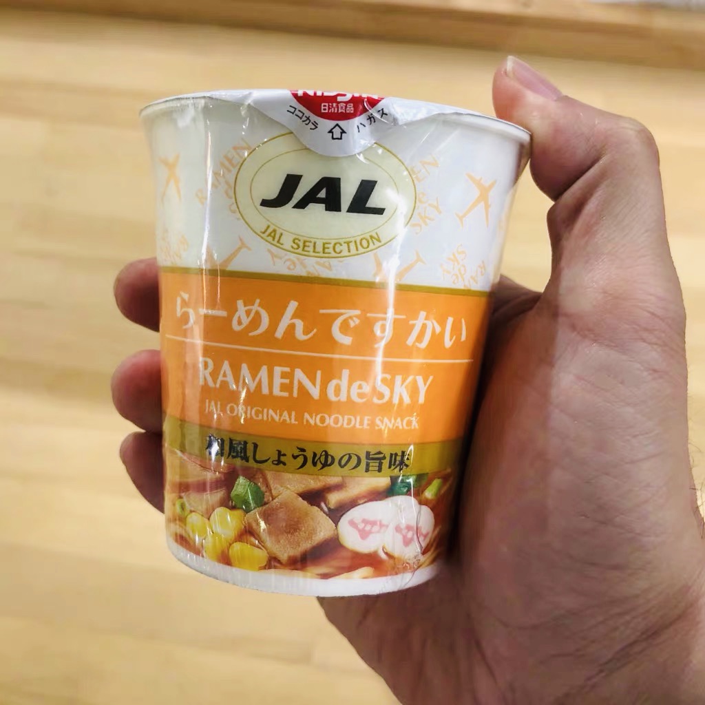 现货日本JAL航空限定 和风荞麦油豆腐乌冬 RAMEN DE SKY 泡面37G - 图0