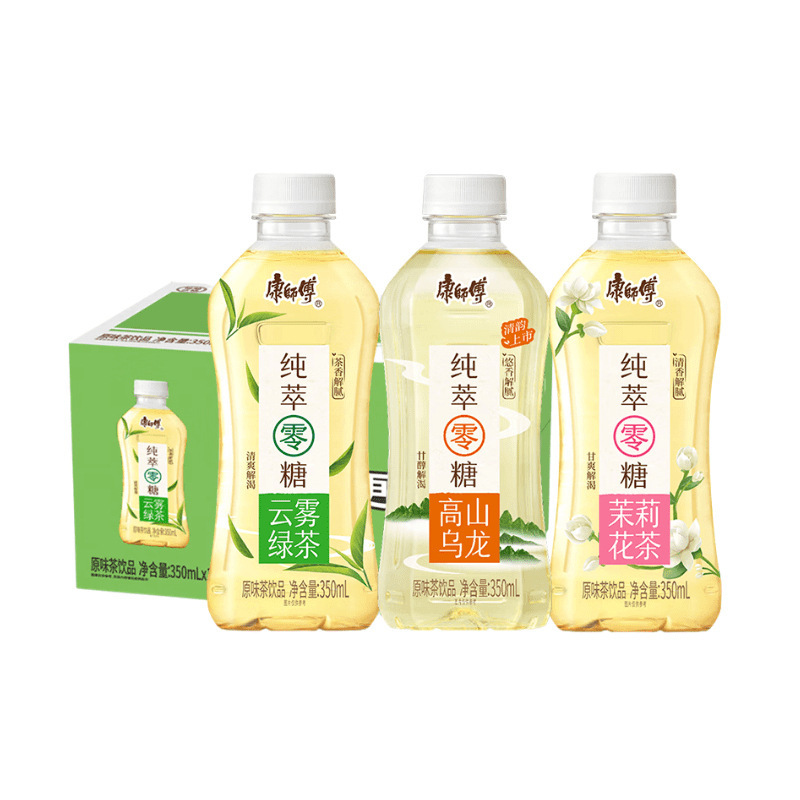 康师傅纯萃零糖茉莉花茶350ml瓶无糖云雾绿茶高山乌龙0脂饮料居家 - 图1