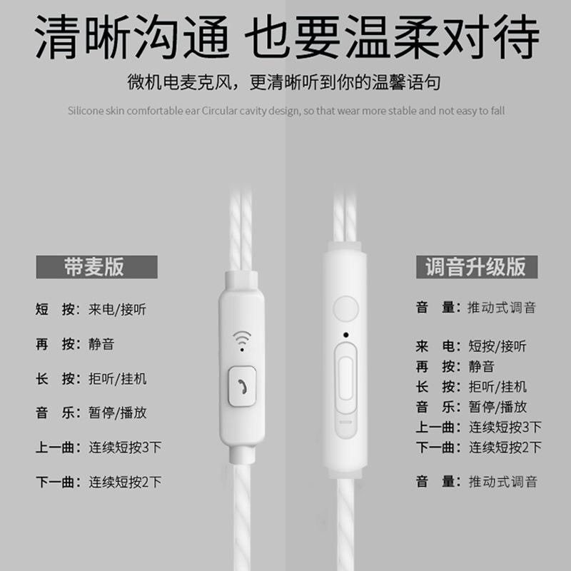 有线手机耳机type-c扁口适用于华为小米VIVO/OPPO通用立体入耳式,淘宝优惠券,粉丝福利购,淘宝优惠卷