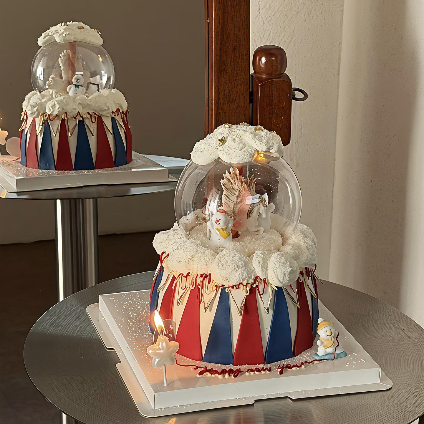 网红马年马戏团烘焙蛋糕装饰摆件飞马模具水晶球玻璃罩雪人插件,淘宝优惠券,粉丝福利购,淘宝优惠卷