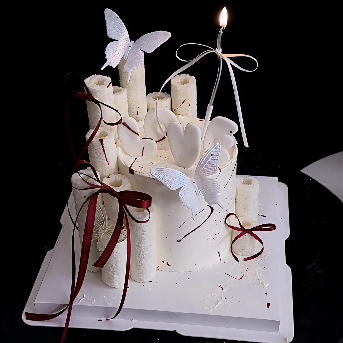 佳妍2.14情人节网红烘焙蛋糕装饰摆件LOVE翻糖切模幻彩蝴蝶插件,淘宝优惠券,粉丝福利购,淘宝优惠卷