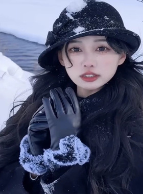 黑色礼帽女2025新款法式赫本风