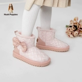 Детская обувь Hush Puppies. Осень-зима 2022. Новые зимние сапоги для девочек. Трехмерные кожаные сапоги Sweet Butterfly. Плюс бархатные теплые большие хлопковые туфли.