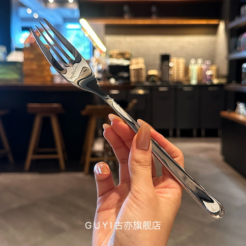 美式复古西餐叉！三倍厚餐叉1810不锈钢沙拉叉子高档长柄西餐餐具 - 图1