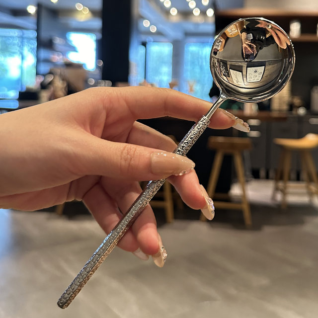 Japanese hammer pattern 304 stainless steel western food spoon main meal more meal spoon spoon