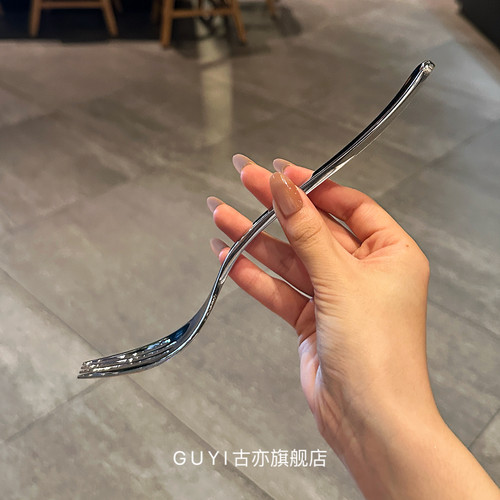 美式复古西餐叉！三倍厚餐叉1810不锈钢沙拉叉子高档长柄西餐餐具 - 图2