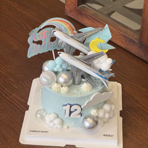 毕业季卡通飞机模型蛋糕装饰摆件飞行员儿童男孩生日烘焙插件配件 - 图1