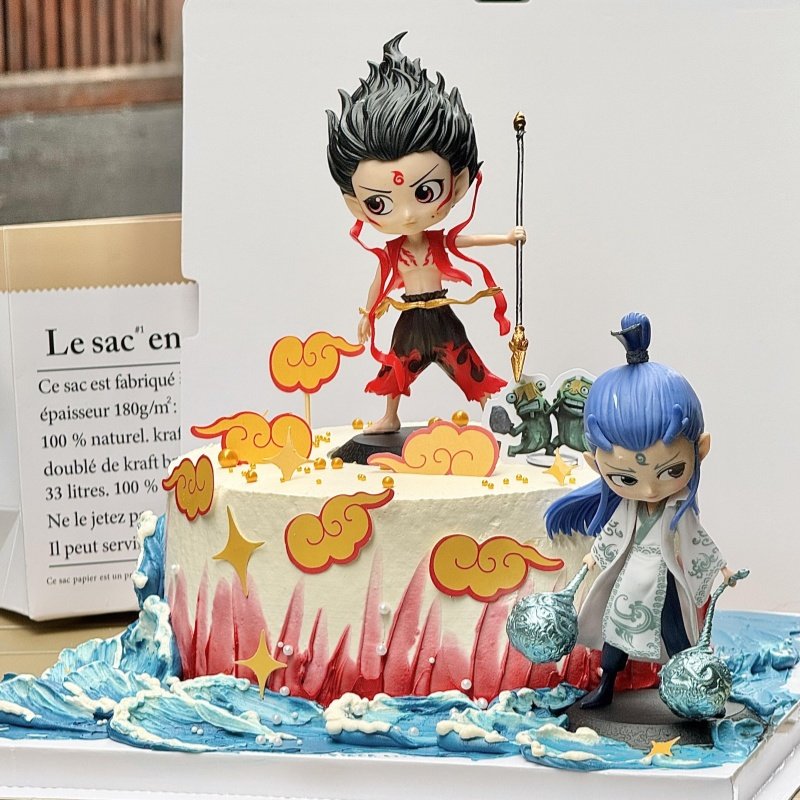 2025哪吒敖丙蛋糕装饰摆件风火轮红色混天绫儿童男生生日甜品插件,淘宝优惠券,粉丝福利购,淘宝优惠卷