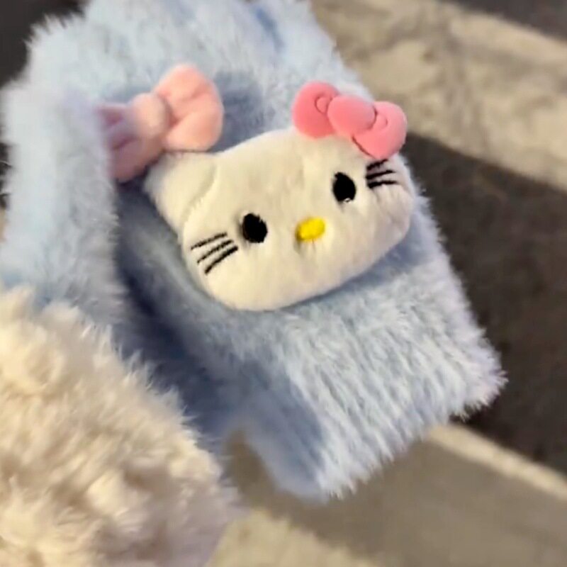 kt猫蝴蝶结手套保暖冬防冻HelloKitty少女防寒学生骑行骑车