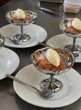 Ice Cream Bowl Vintage Tableware Stainless Steel Dessert Cup