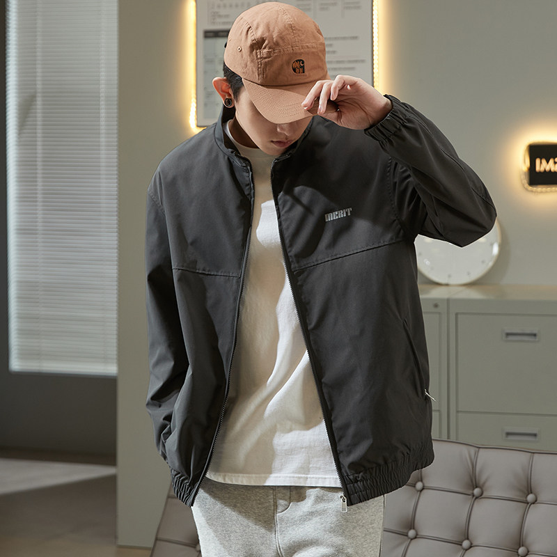 唐狮新款男2022春秋立领印花夹克 唐狮outlets店夹克