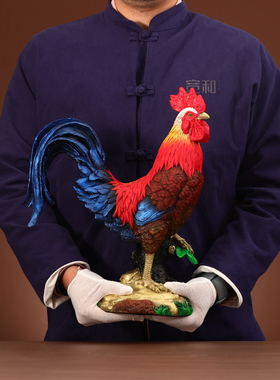 新中式风金鸡大吉大利家居装饰