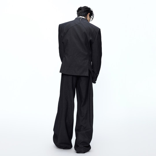 ArguE CulturE高智羊毛混纺解构立体裁剪西服套装插袋垂坠男西裤