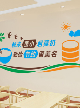 大学生文明食堂节约墙贴画