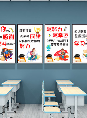 学习教室励志立体墙贴画
