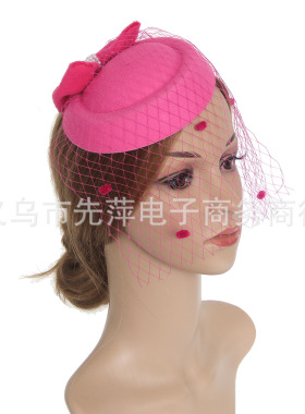 Pearl Hair Accessories Bow Tiara Small Top Hat Veil Top Hat