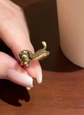 新款童趣卡通可爱童趣腊肠狗戒指