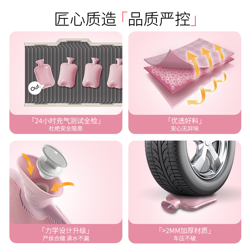 samply三朴注水热水袋大号加厚防爆暖被窝暖脚手暖水袋暖肚子毛绒 - 图2