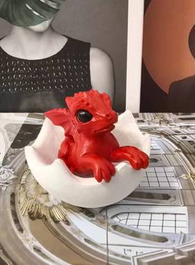 家居创意桌面可爱蛋壳龙摆件户外庭院雕像花园装饰品摆件馈赠礼品