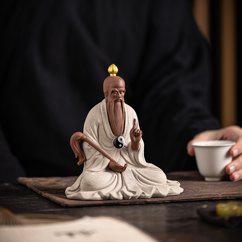 中式太上老君陶瓷像三清祖师像三清道祖灵宝元始道德天尊禅意摆件