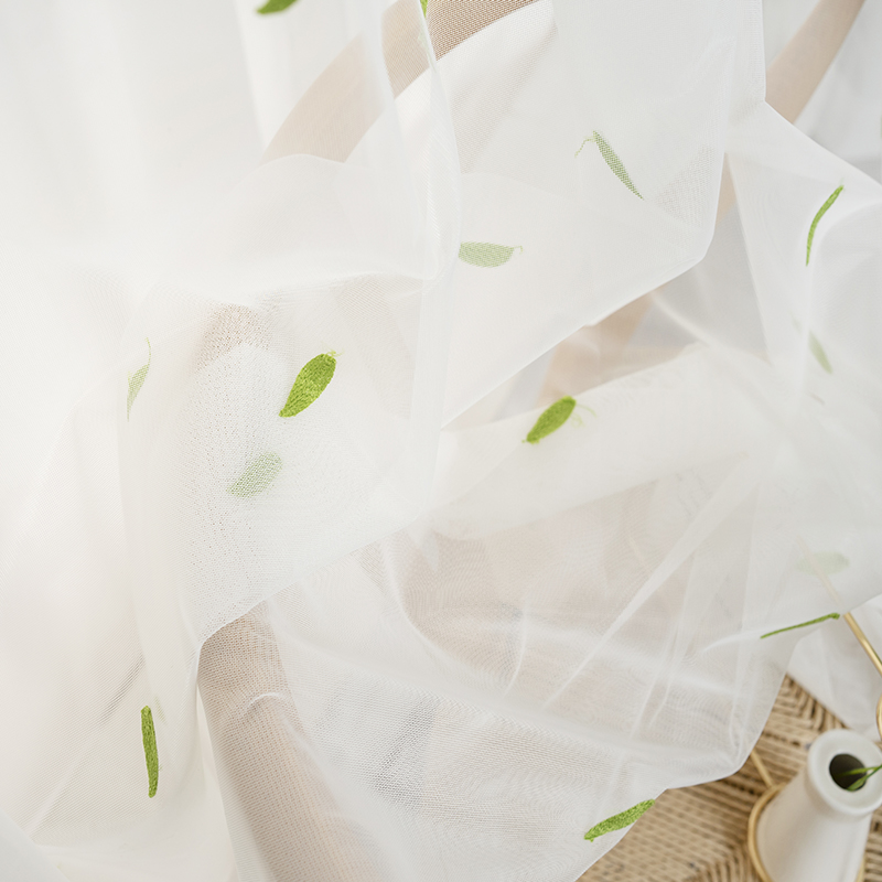 新款柳叶小清新窗纱客厅阳台飘窗落地窗隔断遮挡门帘成品纱帘定制,淘宝优惠券,粉丝福利购,淘宝优惠卷