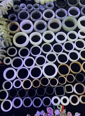 天然新疆和田玉戒指且末糖色青花籽料羊脂白宽窄细男女墨玉石指环