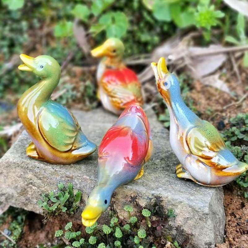 创意鱼缸流水加湿器造景装饰 陶瓷工艺品小动物釉下彩 小鸭子四款,淘宝优惠券,粉丝福利购,淘宝优惠卷