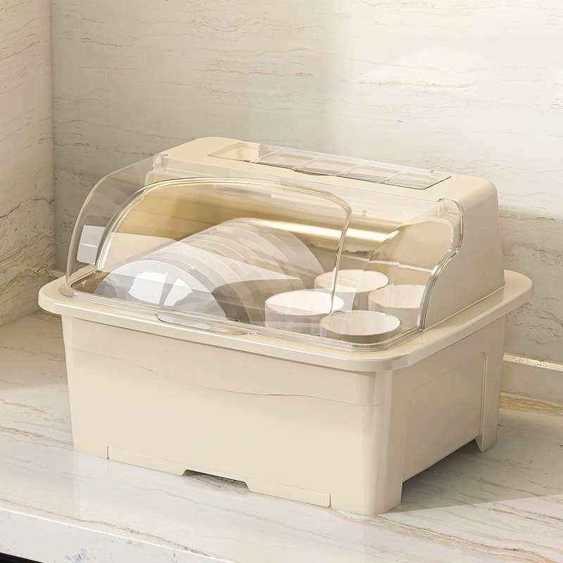 2024年沥水碗架双层抽屉式接水盘90°翻盖食品级PP碗柜沥水架,淘宝优惠券,粉丝福利购,淘宝优惠卷