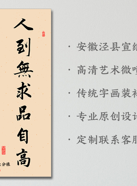 人生格言书法挂画宣纸卷轴对联