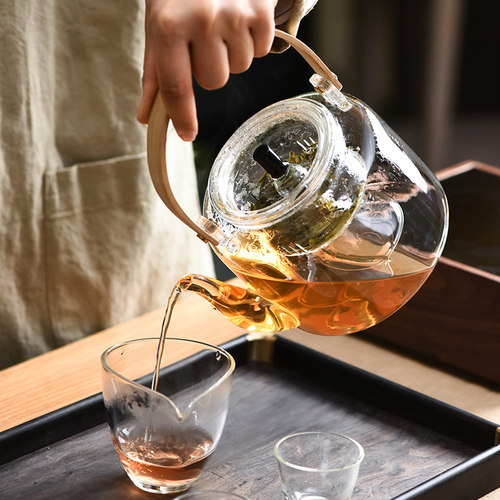 围炉家用室内玻璃冷水壶加厚耐热烧水壶小型一人泡茶家用茶具套装 - 图0