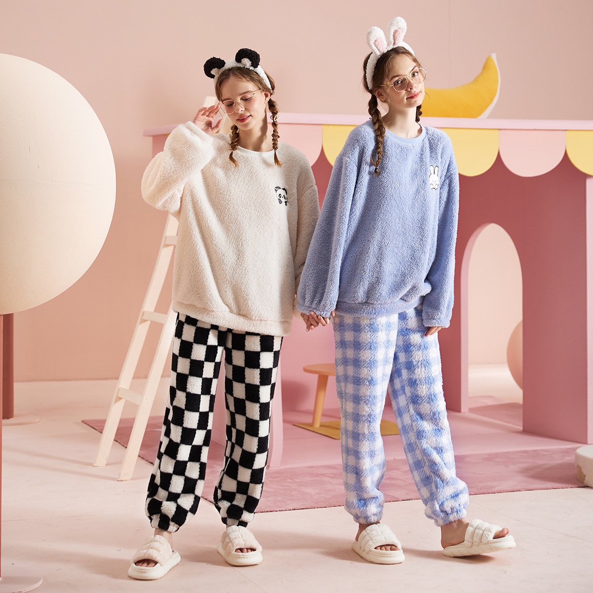 Gukoo 果壳新睡衣女冬款珊瑚绒保暖睡眠女士睡衣可外