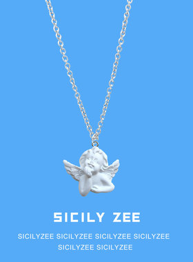 丘比特艺术风树脂吊坠t恤项链