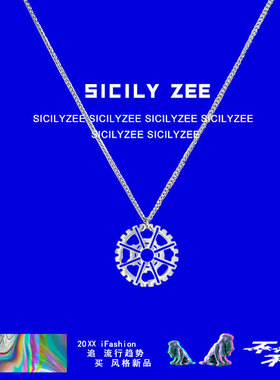 原创设计机械朋克钛钢齿轮项链