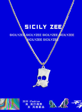 辛普森卡通嘻哈痞帅项链