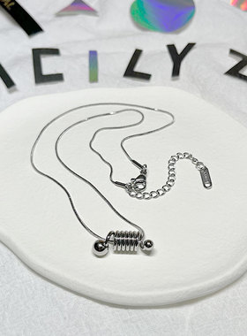 SICILYZEE朋克螺旋珠项链男潮个性嘻哈吊坠百搭简约卫衣颈链女ins