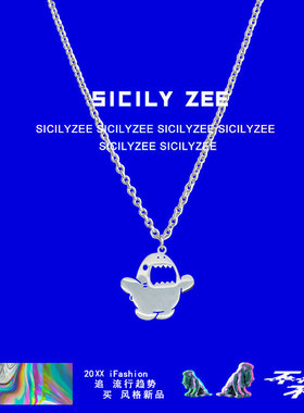 鲨申克钛钢小鲨鱼项链