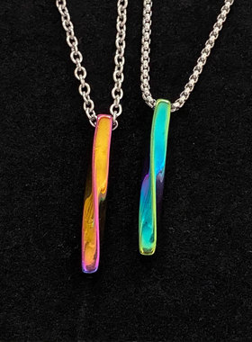 淬火螺旋钛钢不掉色挂饰项链