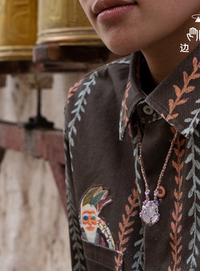 边顶三升晶项链可替换晶石水晶项链原创手工设计