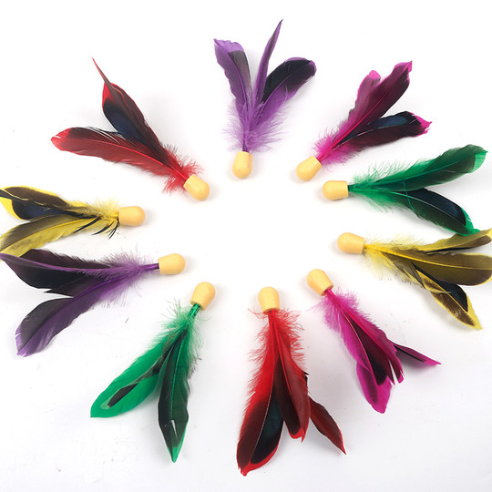 三毛球板羽球大球 高弹三毛球 板羽球拍用球10个装毽子球羽拍球