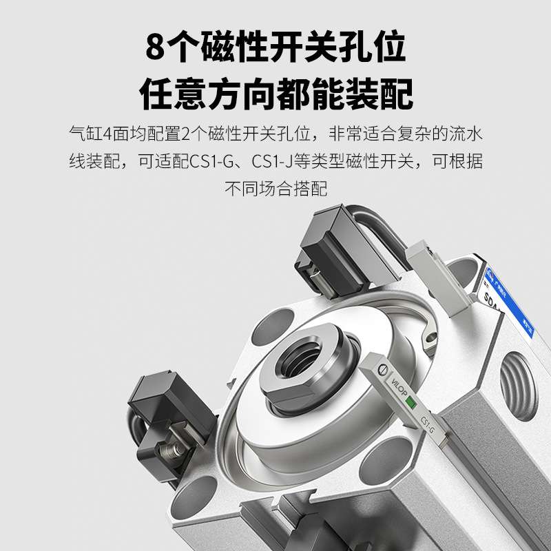 小型气动薄型气缸SDA20/25/32/40X10X15X20X25X30*40X50X60X70X80 - 图2