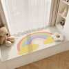 Fresh style rainbow crystal velvet window sill mat, universal balcony mat for all seasons, water-absorbent, non-slip, cool and warm bay window mat