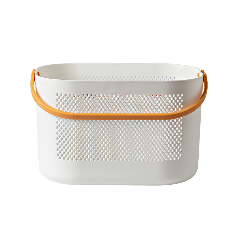 浴室洗浴洗澡篮置物篮简约带提手加厚塑料沐浴篮收纳盒水果收纳篮 - 图3