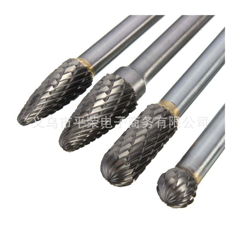 4件套150-160mm钨钢磨头硬质合金旋转锉钨钢磨头雕刻削磨铣刀 - 图3