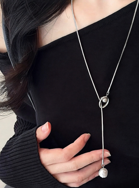 一款多戴抽拉式秋冬长款毛衣链