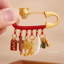 Zodiac tiger rabbit dragon baby Dont pin sand gold gestation pregnant womens annual goods hand brooch hand brooch accessories clothes pendants pressed for men