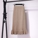 2025 New Large Size Woolen Long Fishtail Skirt Spring and Autumn High Waist Versatile Knitted Hip Skirt Women’s Spring Style